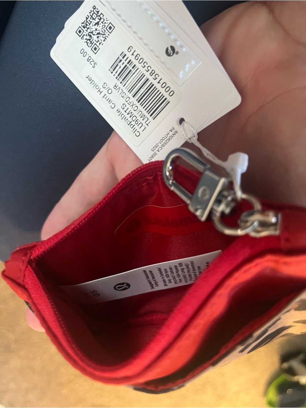 Lululemon Leopard Print Card Holder with Red Trim - Picture 5 of 5